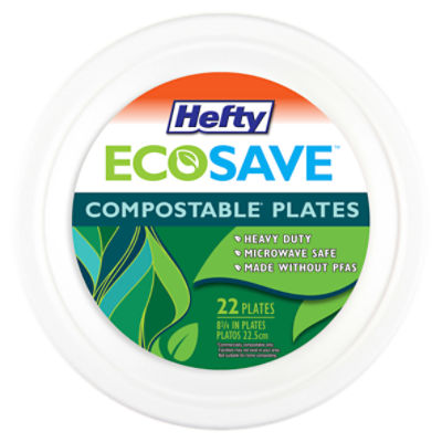 Hefty Ecosave 8 3/4 In Compostable Plates, 22 count, 22 Each