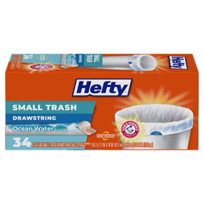 Hefty Flap Tie Small Trash Bags 4 Gal., 30 Ct., Trash Bags, Household