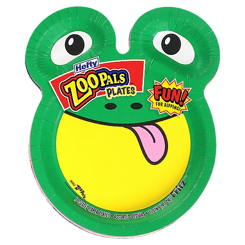 Hefty Zoo Pals Coated Paper Plates, 15 count