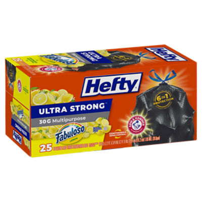 Hefty® Strong Large Multi-Purpose Trash Bags, 30 Gallon, 40 Bags (Drawstring)  