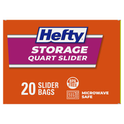 Hefty Storage Quart Slider Bags, 20 count