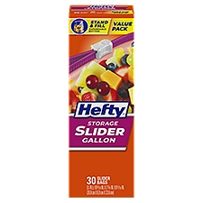 Hefty Storage Gallon Slider Bags Value Pack, 30 count