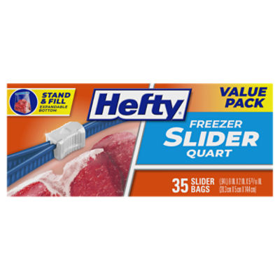 Hefty Slider Freezer Bags, Quart Size, 35 Count