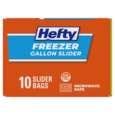 Hefty Slider Gallon Freezer Bags, Gallon Size, 10 Count 