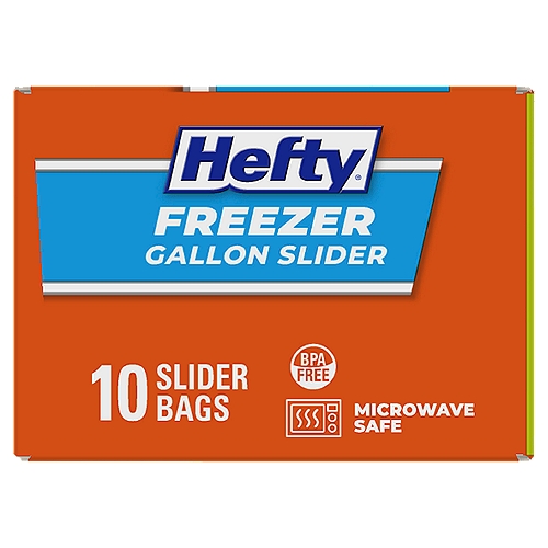 Hefty Freezer Gallon Slider Bags, 10 count