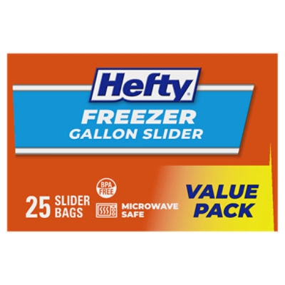 Hefty Slider Bags, Freezer, Quart - 25 bags