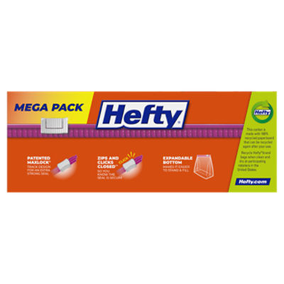 Hefty Slider Bags, Storage, Quart, Mega Pack