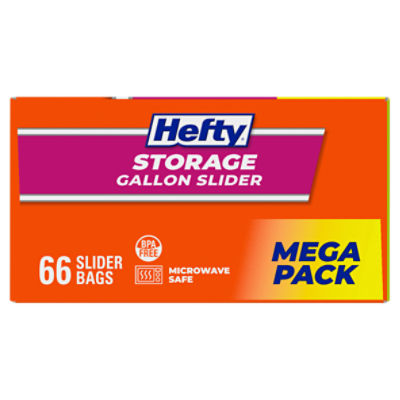Hefty Gallon Storage Slider Bags Mega Pack, 66 count