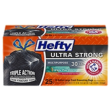 Hefty Ultra Strong Large White Pine Breeze, Trash Bags, 25 Each