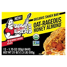 Dave's Killer Bread Oat-Rageous Honey Almond Organic Snack Bars, 12 Individually Wrapped Snack Bars