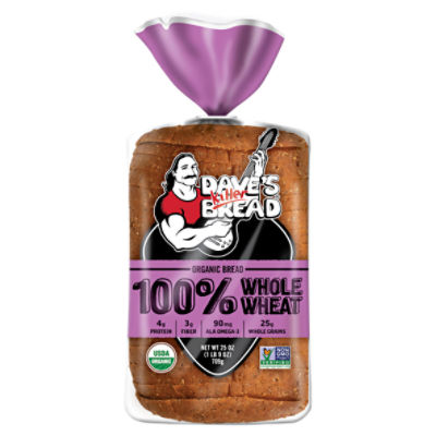 Dave's Killer Bread® 100% Whole Wheat, Organic Whole Wheat Bread, 25 oz Loaf