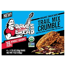 Dave's Killer Bread Trail Mix Crumble Organic Snack Bars, 4 Count