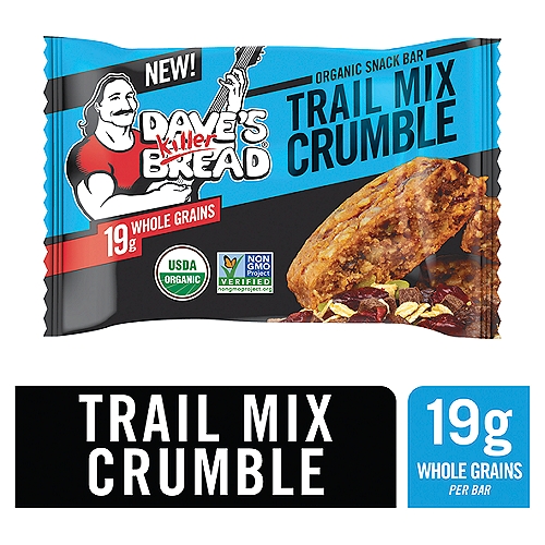 Dave's Killer Bread Trail Mix Crumble Organic Snack Bars, 1.75 oz Individually Wrapped Snack Bar