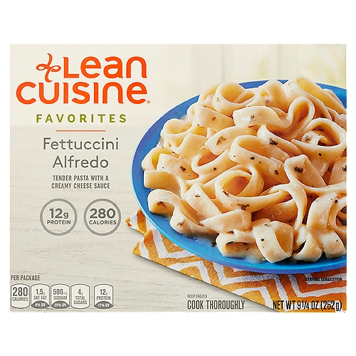 Lean Cuisine Favorites Fettuccini Alfredo, 9 1/4 oz
Tender Pasta with a Creamy Cheese Sauce