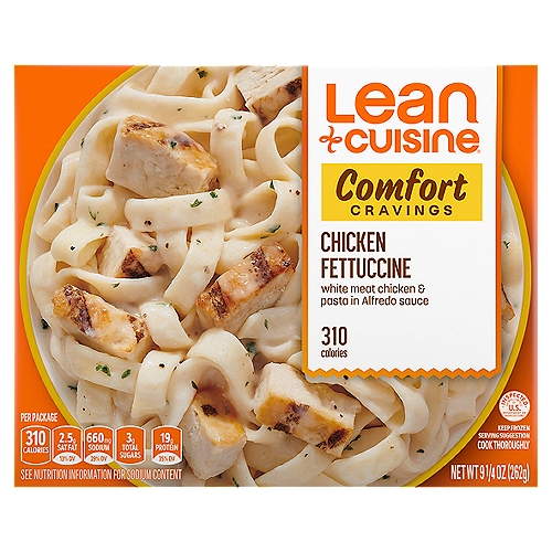 Lean Cuisine Favorites Chicken Fettuccini, 9 1/4 oz
Tender White Meat Chicken & Pasta in an Alfredo Sauce