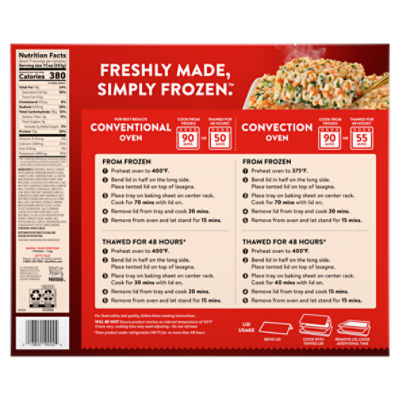 Stouffer s Classics Vegetable Lasagna Party Size 96 oz The