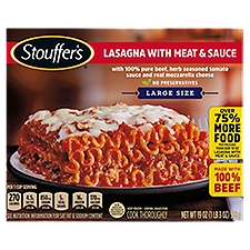 Stouffer's Satisfying Servings Lasagna with Meat & Sauce, 19 Ounce