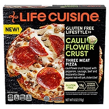 Life Cuisine Protein Lovers Cauliflower Crust Three Meat Pizza, 6 oz
