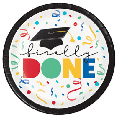 Say Hooray! Graduation "Finally Done" 7 Inch Paper Plate, 8 Count