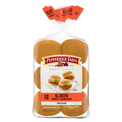 Pepperidge Farm Sweet Hawaiian Slider Buns, 12-Pack Bag, 15 Ounce