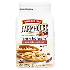 Pepperidge Farm Farmhouse Thin & Crispy Milk Chocolate Chip Cookies, 6.9 Oz Bag