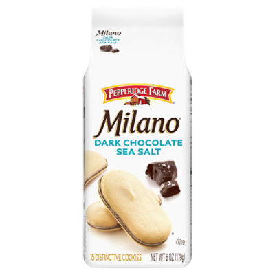 Pepperidge Farm Milano Dark Chocolate Sea Salt Distinctive Cookies, 15 count, 6 oz