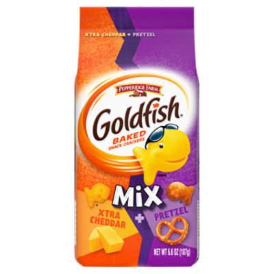 Goldfish Crackers Mix with Xtra Cheddar and Pretzel, Snack Crackers, 6.6 oz bag