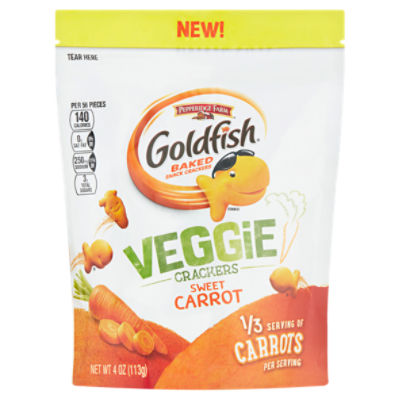 Pepperidge Farm Goldfish Veggie Sweet Carrot Baked Snack Crackers, 4 oz