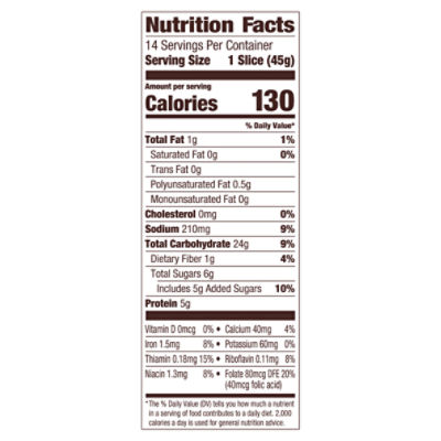 Wonder Bread Nutrition Facts 