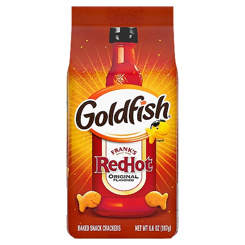 Goldfish Crackers, Frank's RedHot Snack Crackers, 6.6 Oz bag