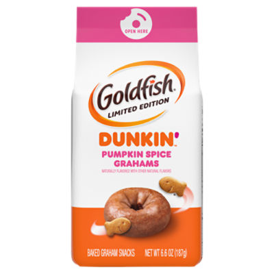 Goldfish Dunkin' Pumpkin Spice Grahams Baked Graham Snacks Limited Edition, 6.6 oz