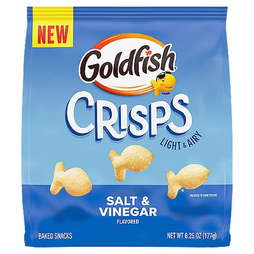 Goldfish Crisps Salt & Vinegar Flavored Baked Chip Crackers, 6.25 Oz Bag