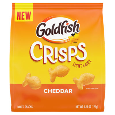 Goldfish Crisps Cheddar Cheese Baked Chip Crackers, 6.25 Oz Bag