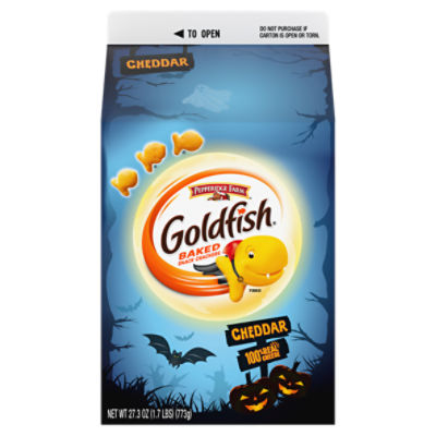 Goldfish Cheddar Crackers, Snack Crackers, Halloween Edition, 27.3 oz carton