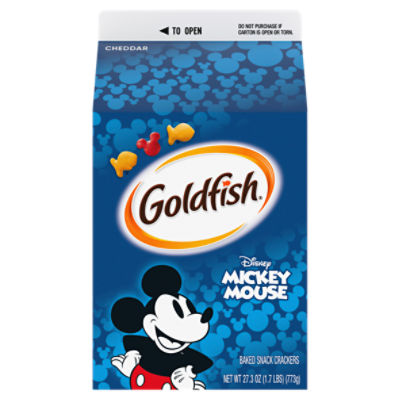 Goldfish Disney Mickey Mouse Cheddar Crackers, Snack Crackers, 27.3 oz carton