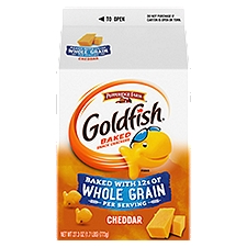 Goldfish Cheddar Cheese Crackers, Baked with Whole Grain, 27.3 oz Carton, 27.3 Ounce