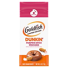 Goldfish Grahams, Limited Edition Dunkin' Pumpkin Spice Grahams Snack Crackers, 6.1 oz. bag