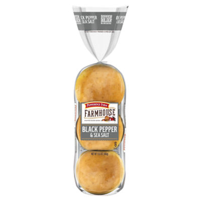 Pepperidge Farm Farmhouse Black Pepper & Sea Salt Buns, 6 count, 13.5 oz