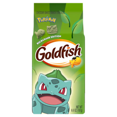 Goldfish Pokémon Cheddar Baked Snack Crackers Bulbasaur Edition, 6.6 oz