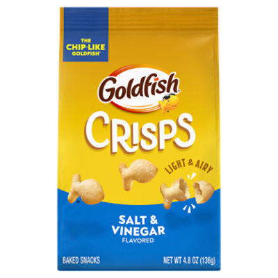 Goldfish Crisps Salt & Vinegar Flavored Baked Snacks, 4.8 oz, 4.8 Ounce
