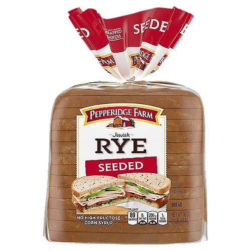 Pepperidge Farm Jewish Rye Seeded Bread, 16 oz. Bag
Enjoy the flavorful taste and enticing aroma of our Pepperidge Farm Rye breads. Our Seeded Rye bread is blended with caraway seeds for a crunchy texture and authentic Rye taste so you can savor every bite.

Whether it's for a sandwich, toast, or special meal, our Rye breads make every eating occasion especially tasty!