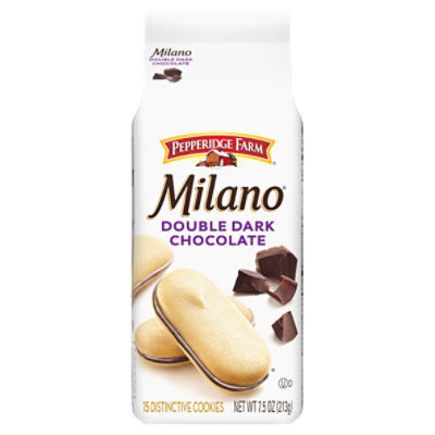 Pepperidge Farm Milano Double Dark Chocolate Cookies, 7.5 OZ Bag (15 Cookies)