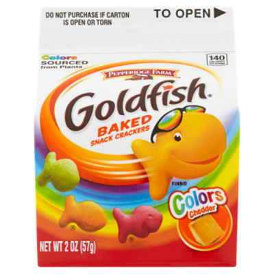 Goldfish Colors Cheddar Crackers, Snack Crackers, 2 oz carton