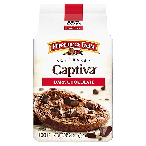 Pepperidge Farm Captiva Soft Baked Dark Chocolate Cookies, 8.6 Oz Bag