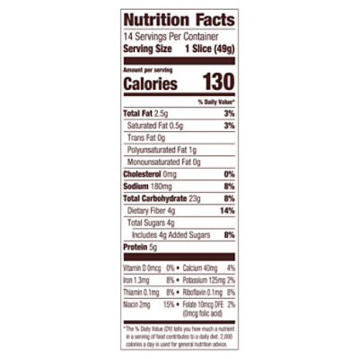 Pepperidge Farm 100 Whole Wheat Bread Nutrition Facts | Besto Blog