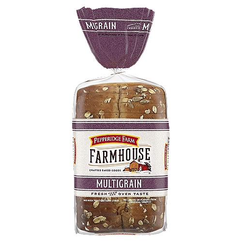 Farmhouse is the bread you would make if you made bread. At Pepperidge Farm, we have been baking delicious breads crafted from small batch recipes and premium ingredients for over 85 years. For us, baking is more than a job, it's a real passion. Our dedication to quality shows in the care we put into every detail. Pepperidge Farm Farmhouse Multigrain Bread stays true to the classic recipe you know and love: A delicious, versatile multigrain bread baked with quality ingredients and a touch of sweetness with no high fructose corn syrup and no flavors or colors from artificial sources. These slick slices of sandwich bread are soft, yet strong enough to stand up to any sandwich ingredient. And with a delightfully mild flavor, it's the perfect bread for sandwich lovers. Enjoy the great taste of homemade, because after all, there's no taste like home.