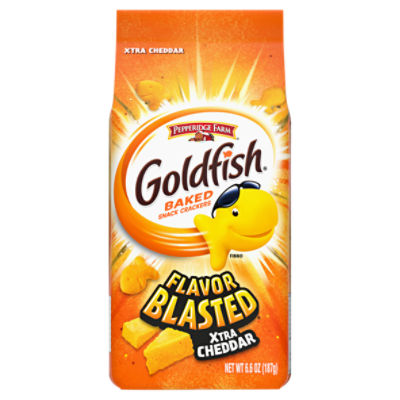 Goldfish Flavor Blasted Xtra Cheddar Cheese Crackers, 6.6 oz Bag