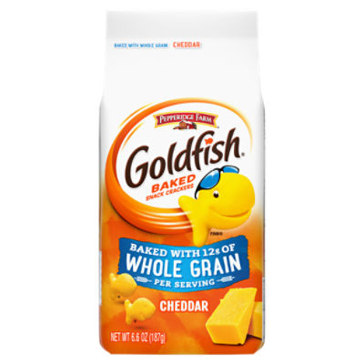 Pepperidge Farm Goldfish Cheddar Crackers, Baked with Whole Grain, 6.6 oz. Bag