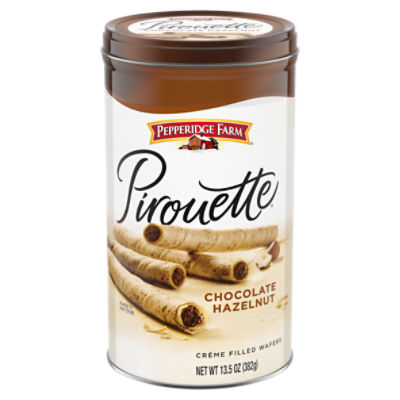 Pepperidge Farm Pirouette Cookies, Chocolate Hazelnut Créme Filled Wafers, 13.5 Oz Tin