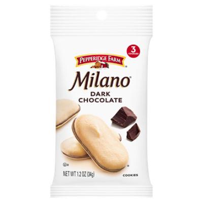 Pepperidge Farm Milano Dark Chocolate Cookies, Single-Serve Pack of 3 Cookies